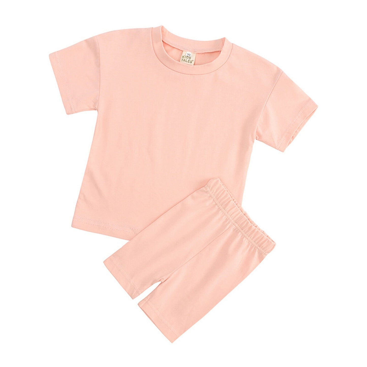 1154 Girl Kids Oversized Plain Pure Cotton Short set