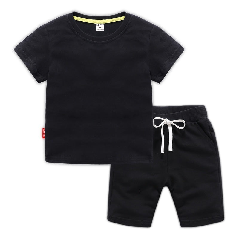 1158 Boys Kids Plain Pure Cotton Short set