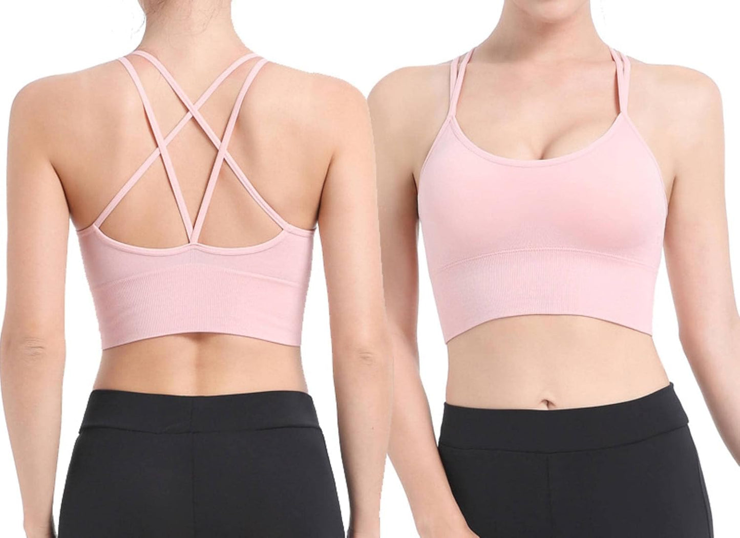 1306 Thin Strap Crossing Back Yoga Women's Sports Bra Quick-Drying Shockproof Running Workout Exercise Underwear