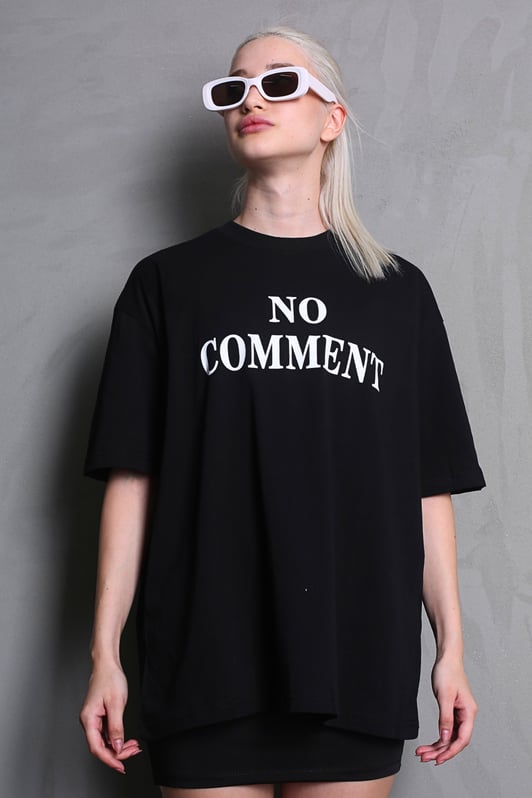 Mg1763 No comment printed women t-shirt madmext
