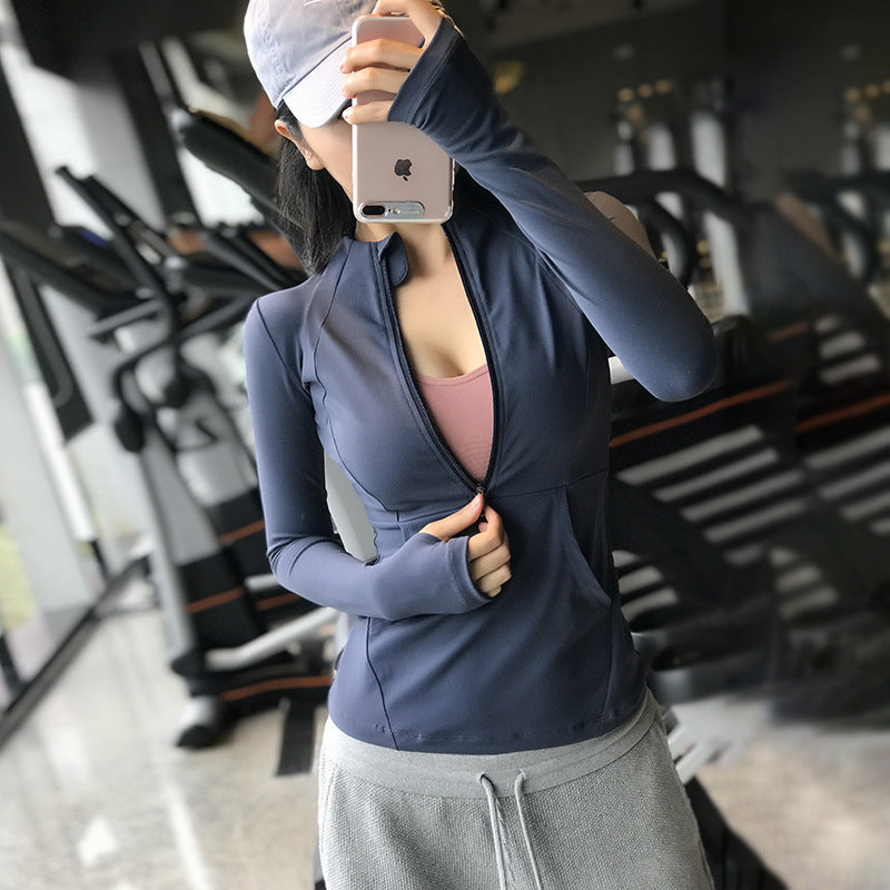 women's long sleeve half zip running top