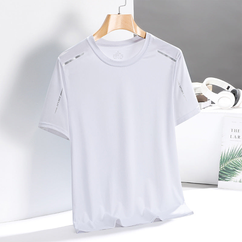 Men's Ice Silk T -Shirt high Bomb -Breathable Short Sleeves 1011