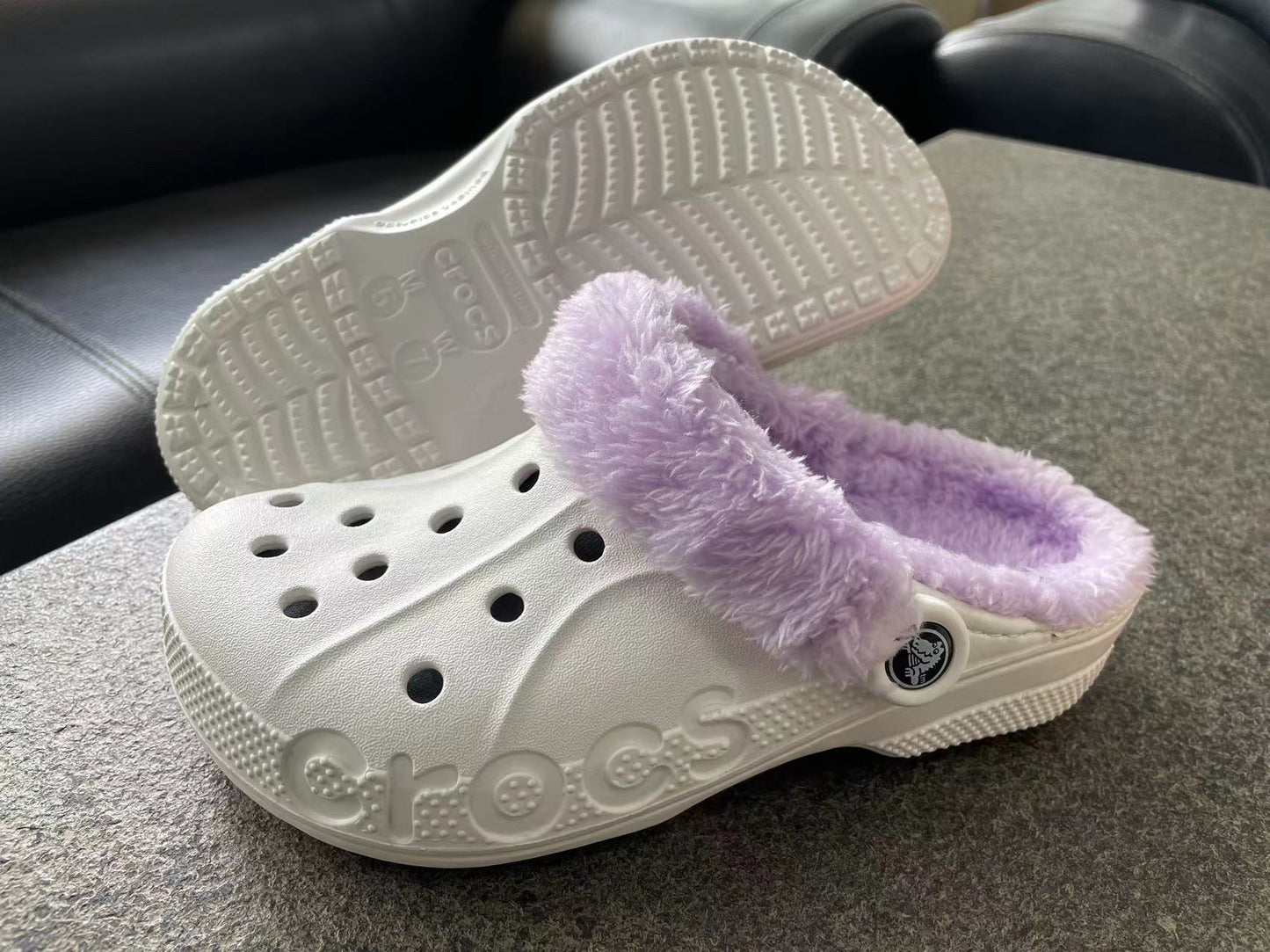 1361 Baya Lined Fuzz Strap Clog crocs unisex