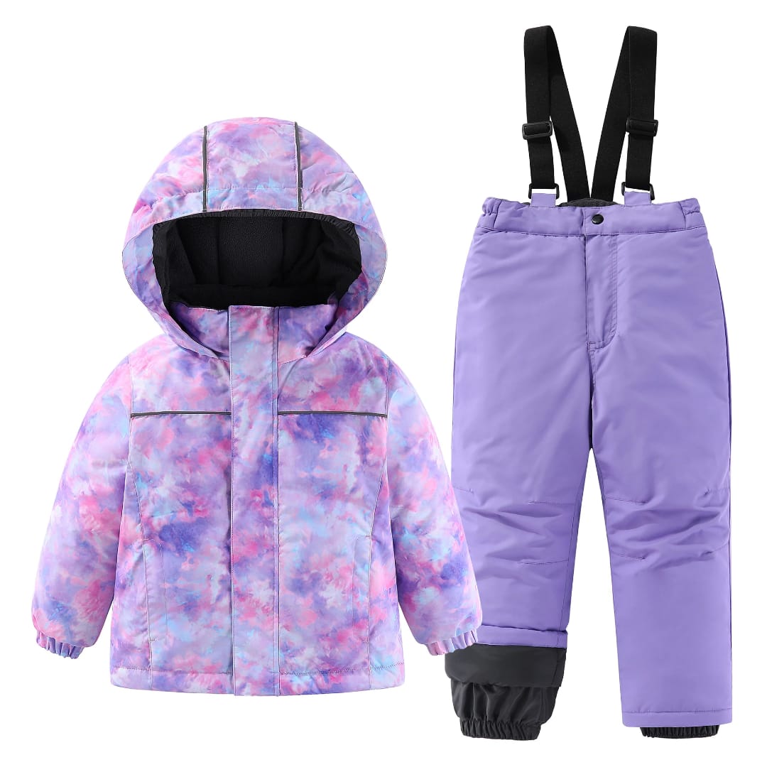 6015 GIRLS 2PCS PURP WINTER WARM WATERPROOF SKI