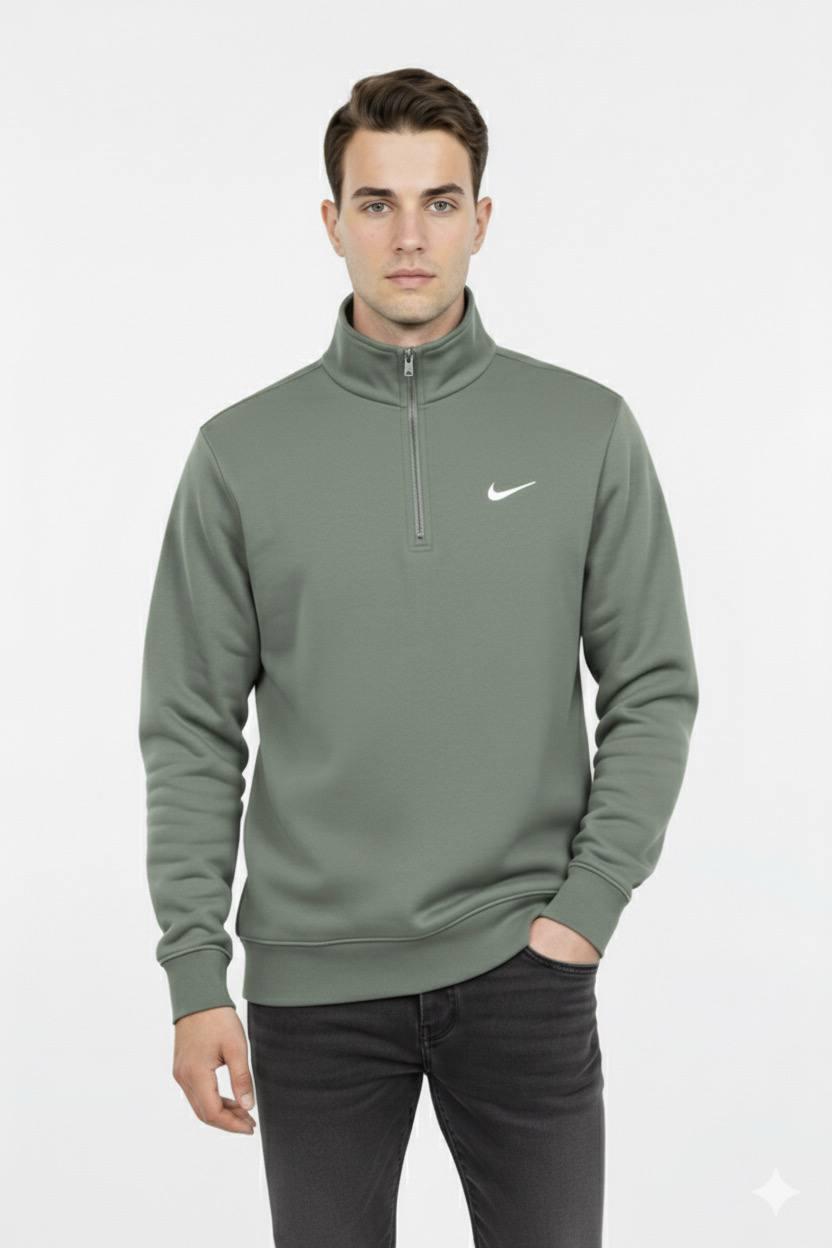 NK3233 MENS BLACK QUARTER ZIP SWEATSHIRT