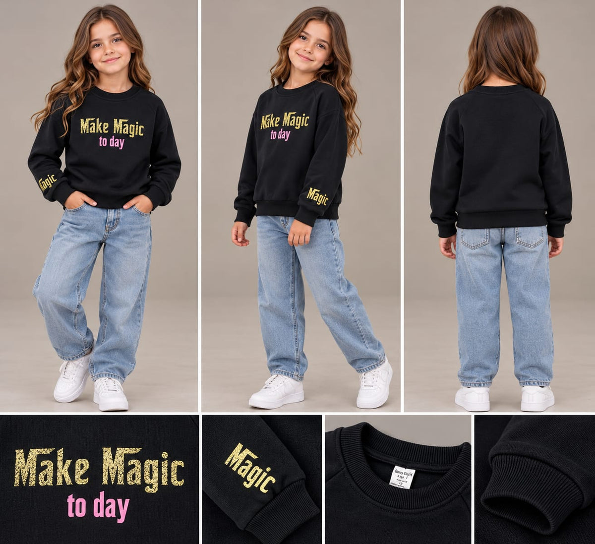 07108 Make magic girls sweatshirt 7-10y