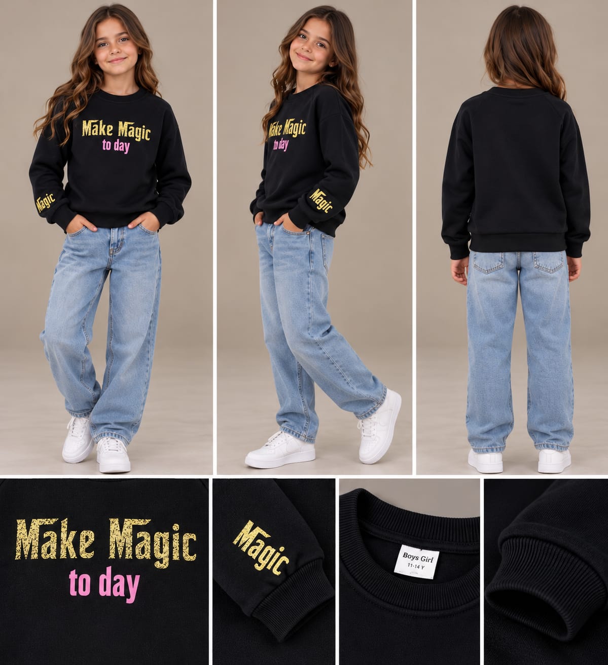 8108 Make magic girls sweatshirt 11-14y