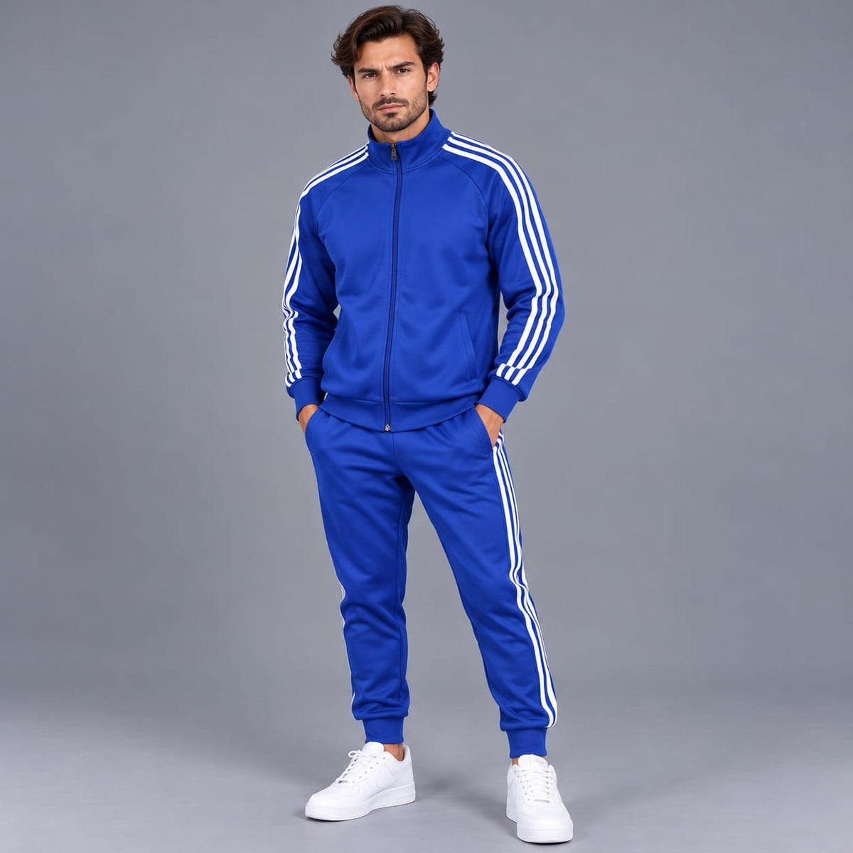 1330 Men's tracksuit full zip model with 3lines