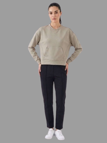 97318 O neck cotton women sweatshirt