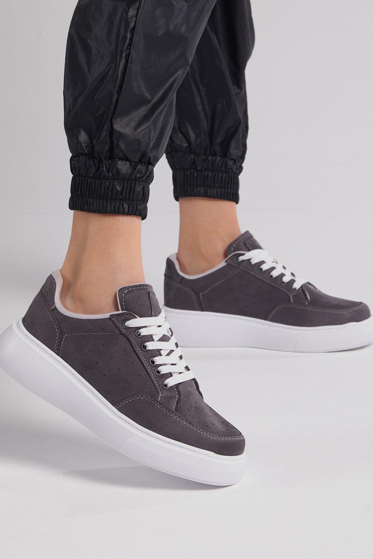 TBER111 GRAY SUEDE EVA FYLON SOLE LACE-UP SNEAKER