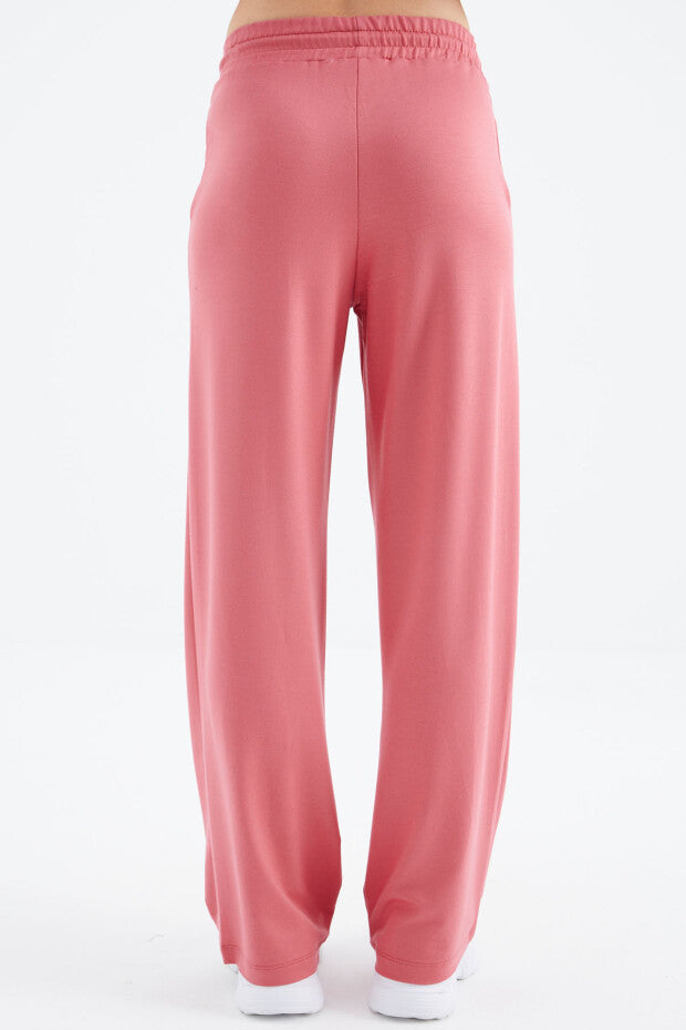 Lace-Up Pocket Detailed Wide Leg Women's Tracksuit Bottom - 02370