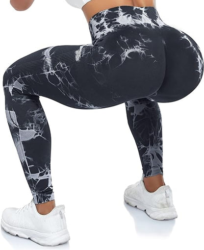 1072 Women Yoga Leggings Seamless High Waisted Tummy Control Yoga Pants for Gym Running Workout