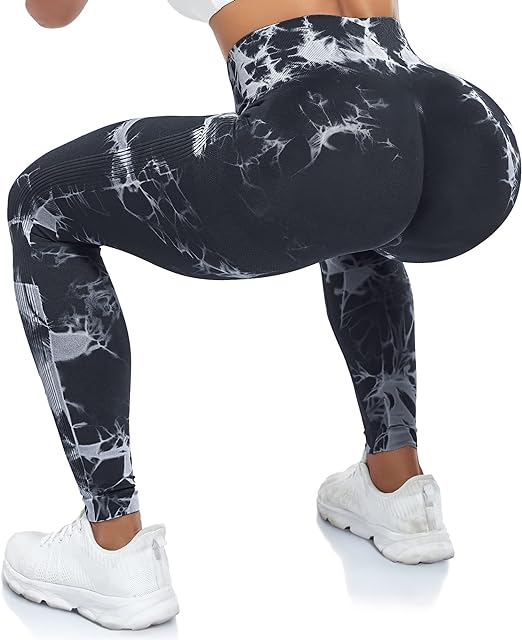 1072 Women Yoga Leggings Seamless High Waisted Tummy Control Yoga Pants for Gym Running Workout