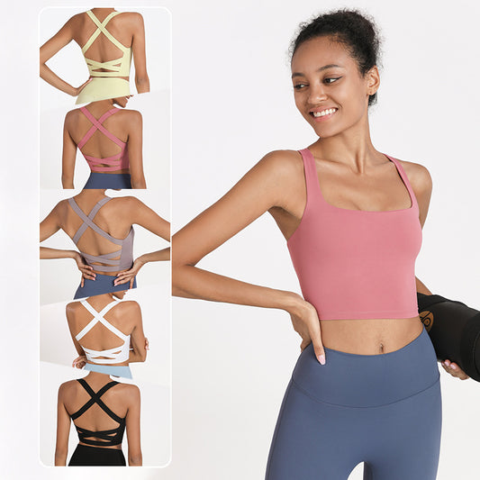1077 Yoga Vest Women's Running beauty back sports workout underwear shockproof push-up workout bra yoga clothes