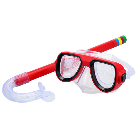 1095 Kids Diving Goggle Mask Breathing Tube Shockproof Anti-fog Swimming Glasses Band Snorkeling Underwater Accessories Set