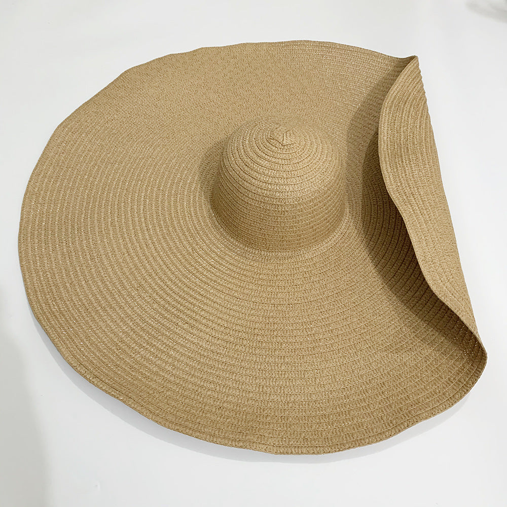 1109 STRAW SUN HAT WIDE BRIM BEACH HAT UV PROTECTION