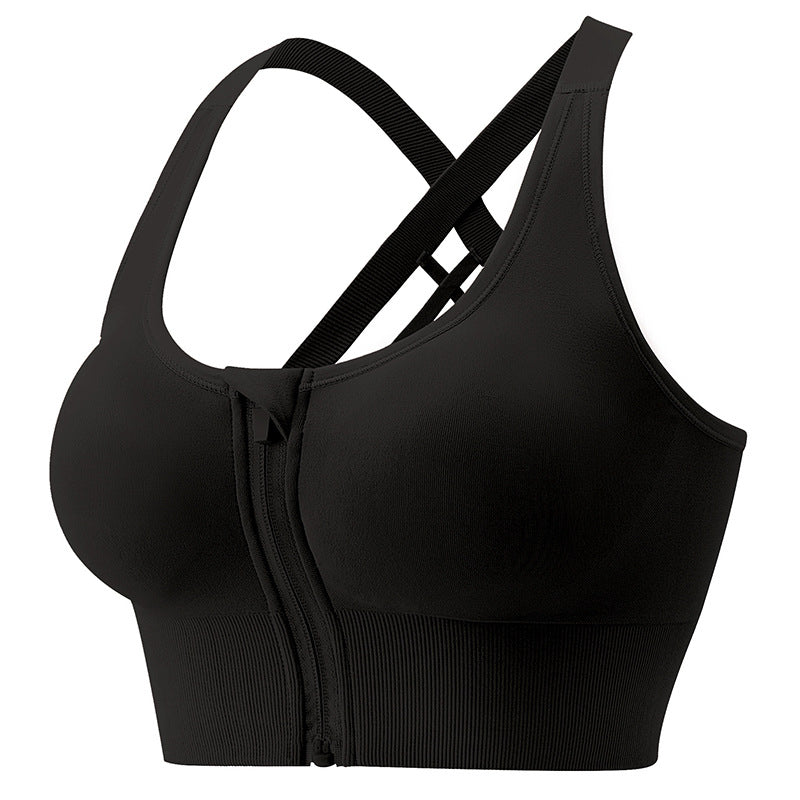 1128 Women Front Zipper Bra Solid