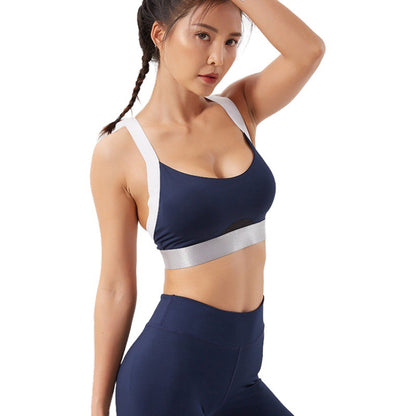 Set Ladies Offset Yoga Suit Sleeveless Casual Fitness Vest Running Trousers Yoga Suit 1007
