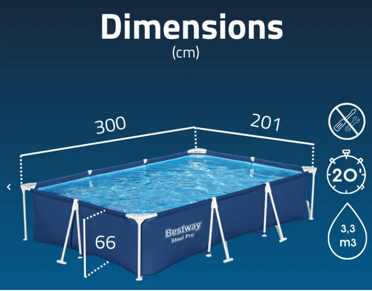 BW56404 3.00M X 2.01M X 66CM POOL