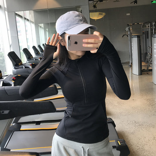 Women Half Zip Long Sleeve Running Training Sports Gym Top 3022