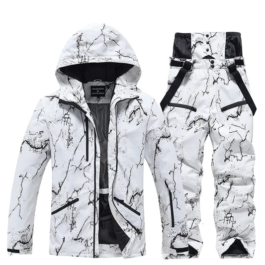 4066  Men's & Women's Waterproof Ski Suit Set - Insulated Snowboarding Costume for Winter Outdoor Activities