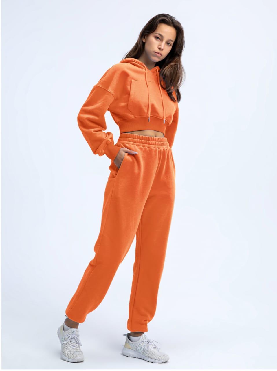 Women's casual sports suit, tracksuit, jogging suit, women and girls, 2-piece leisure suit, hoodie, sports suit with elasticated cuffs, jogger jogging suit