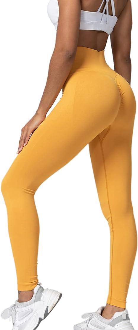 Women's Ruffled Butt Lifting, High Waist, Tummy Control, Opaque Yoga Trousers, Fitness Trousers Sports Legging 535