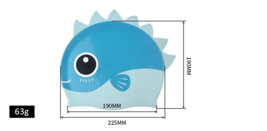 5205 Fish Silicone swim kids cap