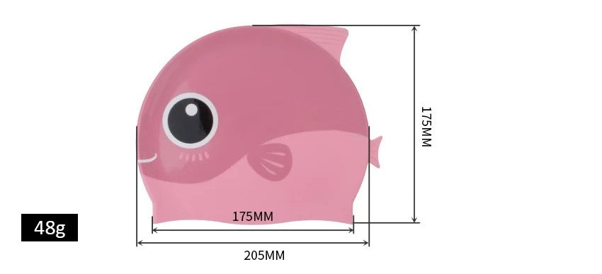 5205 Fish Silicone swim kids cap
