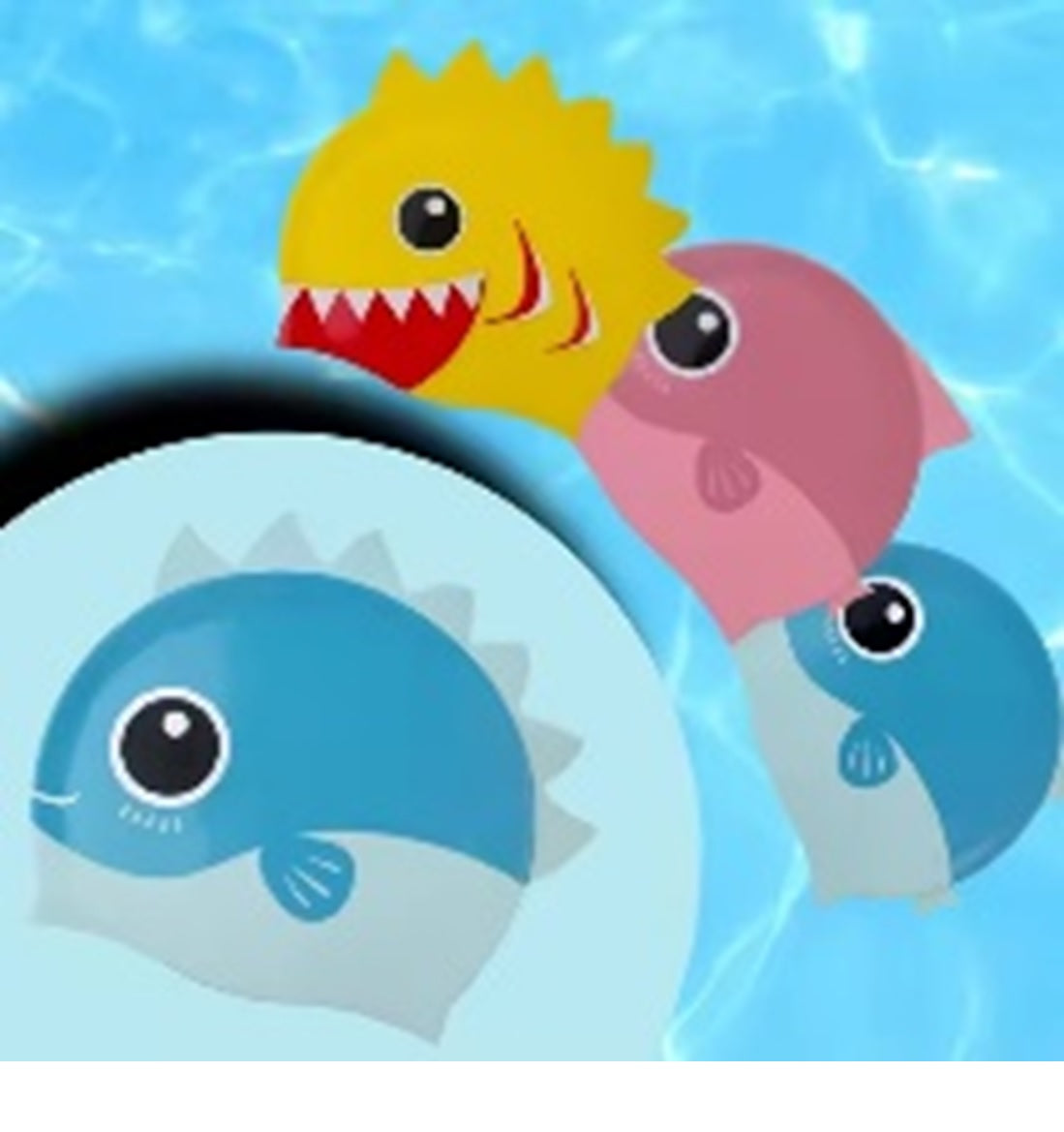 5205 Fish Silicone swim kids cap