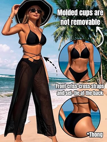 5401 Criss Cross -piece Bikini and Pants Set