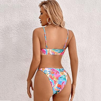 125142 WMNS 2 PIECE WATERMELON PRINT HIGH CUT BIKINI SWIMSUIT