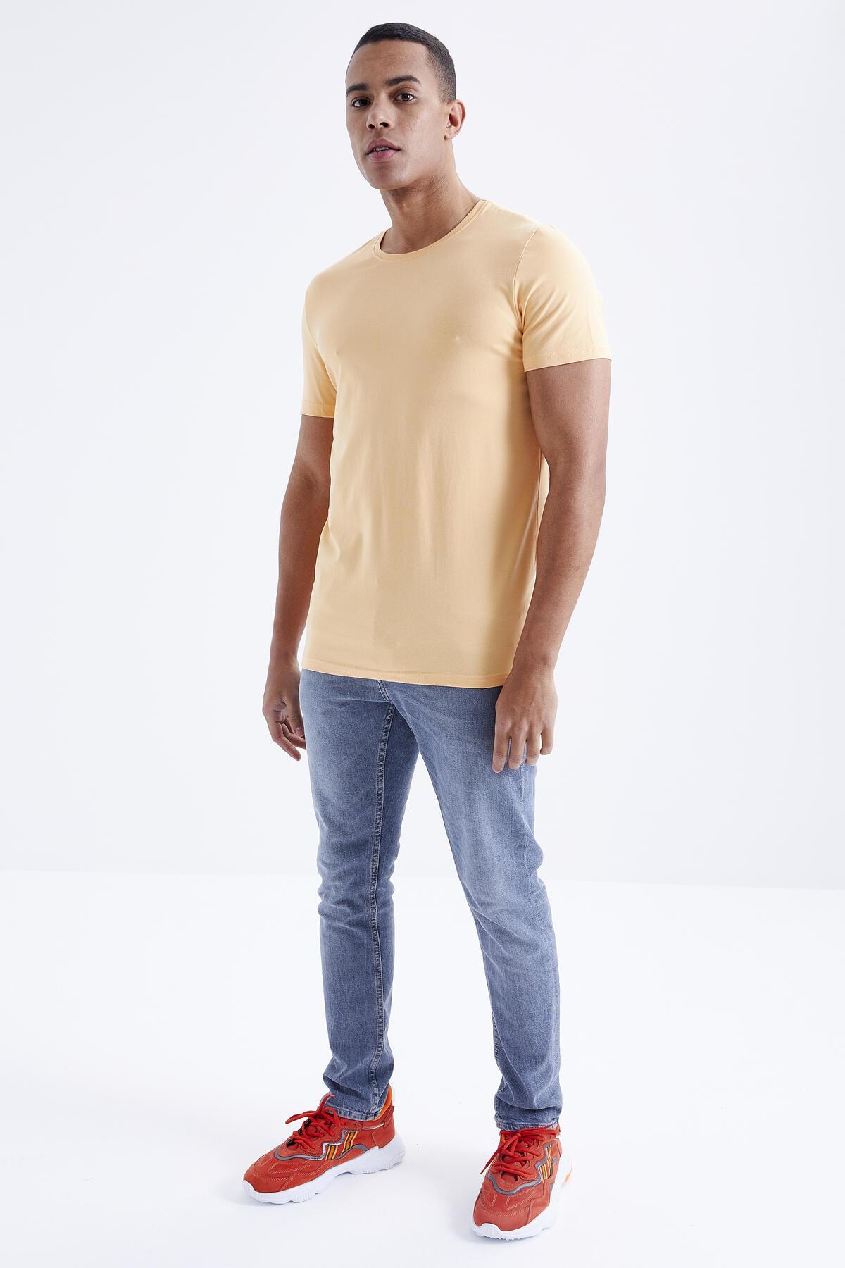 Men's Basic Short Sleeve Standard Mold O Neck T-shirt - 87911