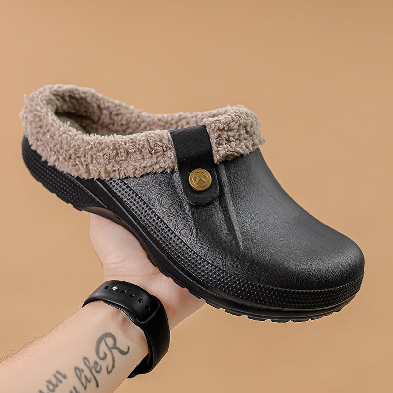 Unisex Winter Clogs Slippers Indoor Home Fur Slides Warm Slides Sandals Flip Flops Unisex Waterproof Slipper 3011