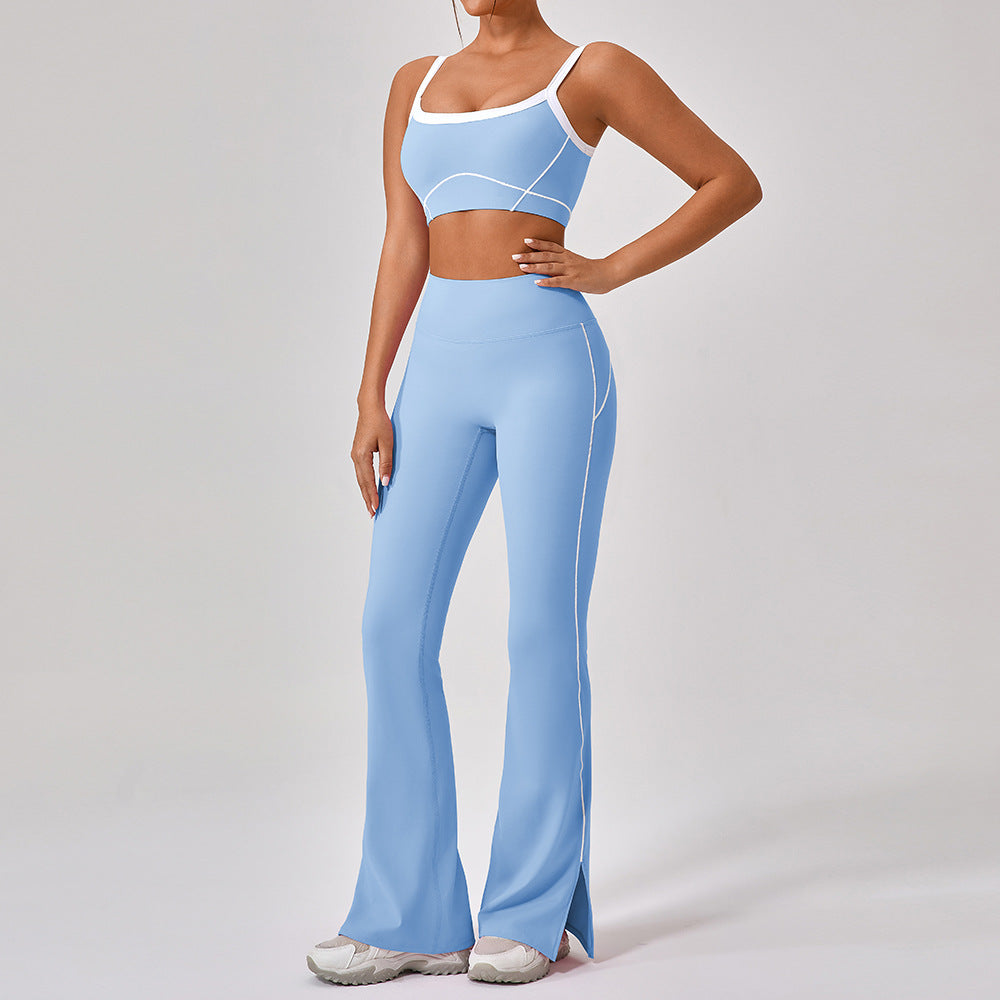 1320 Women's panel crop top & flared pant Set