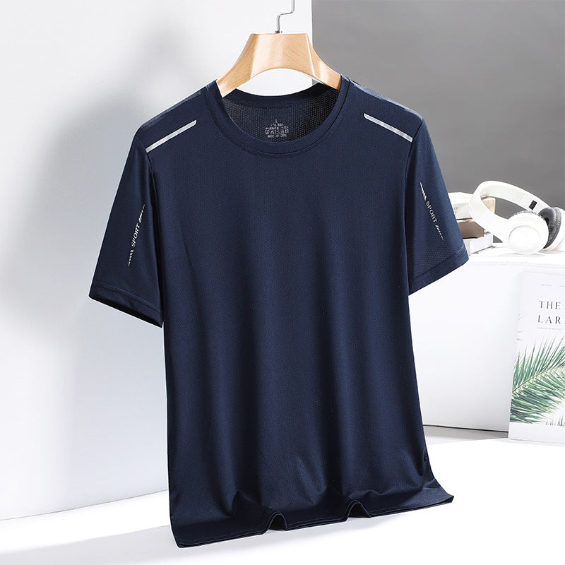 Men's Ice Silk T -Shirt high Bomb -Breathable Short Sleeves 1011