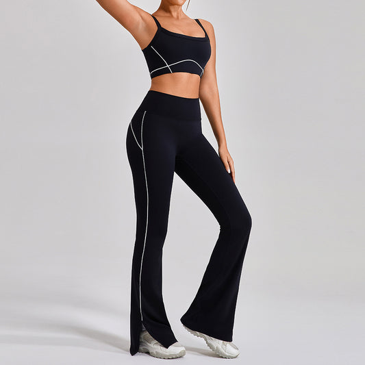 1320 Women's panel crop top & flared pant Set