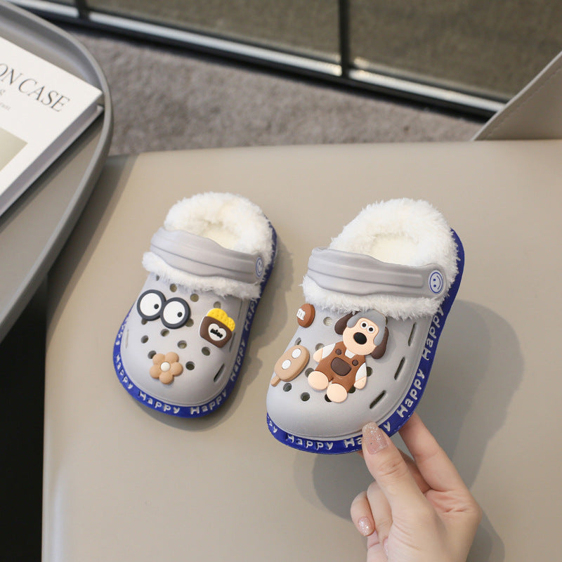 1365 Kids Winter Clogs Fur Slippers