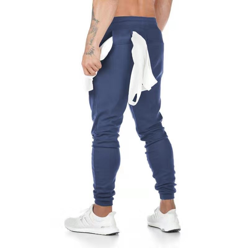 Men's Gym Jogger Casual Pants - Fashion Slim-Fit Cotton Tapered Sweatpants Basic Track Pants with Zipper Pockets 3000