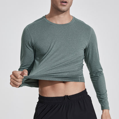 T Shirt Press Men's Tight Fitting Fitness Sports Running Training Long Sleeved T Shirt 3353