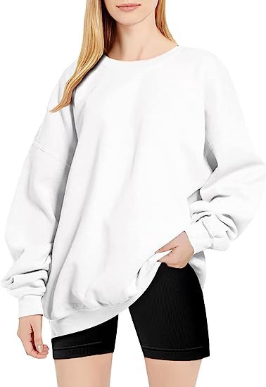 Women Oversized Sweatshirts Long Sleeve Crewneck Sweatshirt Casual Hoodie Pullover Tops 332