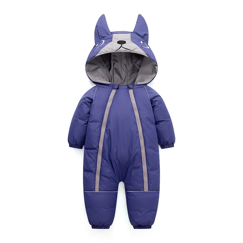 6009 Baby Snowsuit - Winter Hooded Jumpsuit for Boys Girls