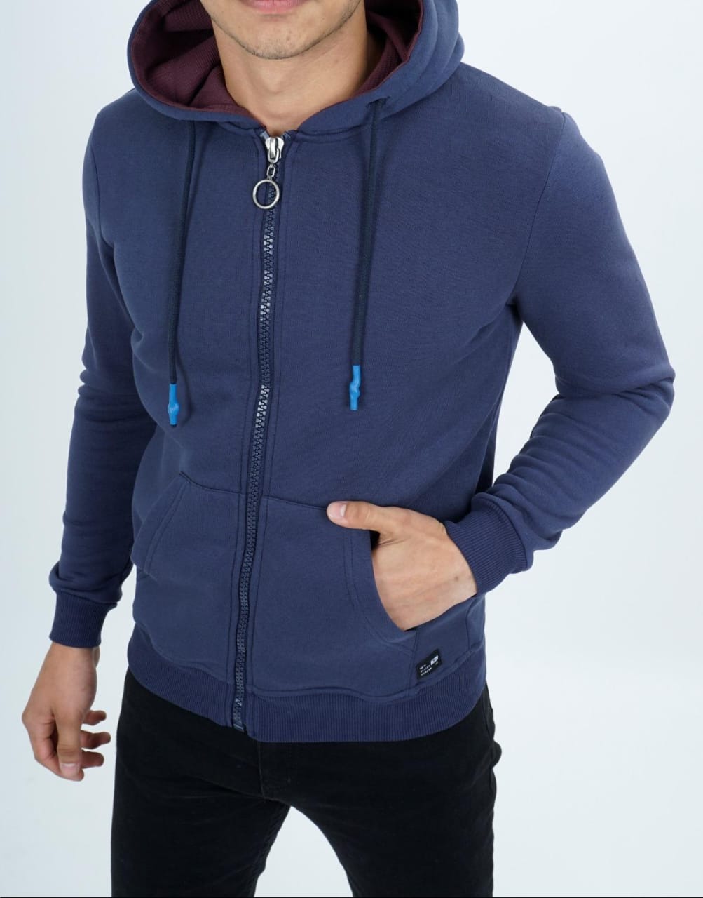 Men's Cotton  Full Zip Up Hoodie Sweatshirt Jacket 6549