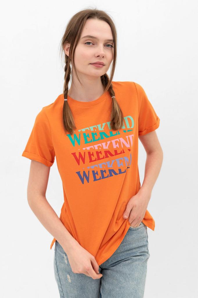 02241 WMNS COTTON Colored T-SHIRT