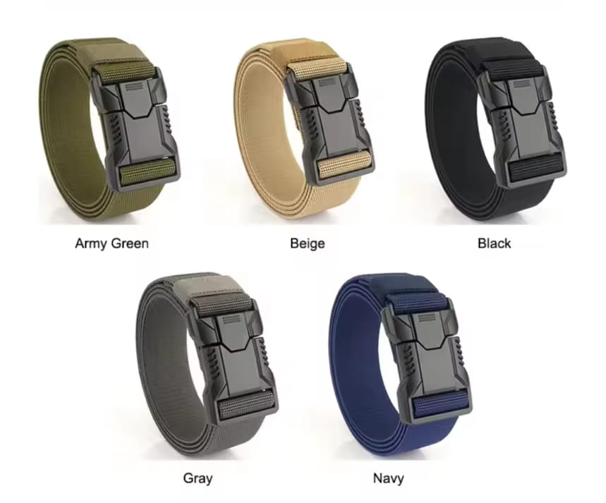 250605 Tactical Belt Mens Elastic Webbing Military Nylon Stretch Breathable Waistband for Outdoor Training Pants