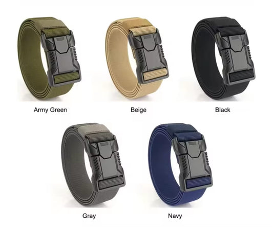 250605 Tactical Belt Mens Elastic Webbing Military Nylon Stretch Breathable Waistband for Outdoor Training Pants