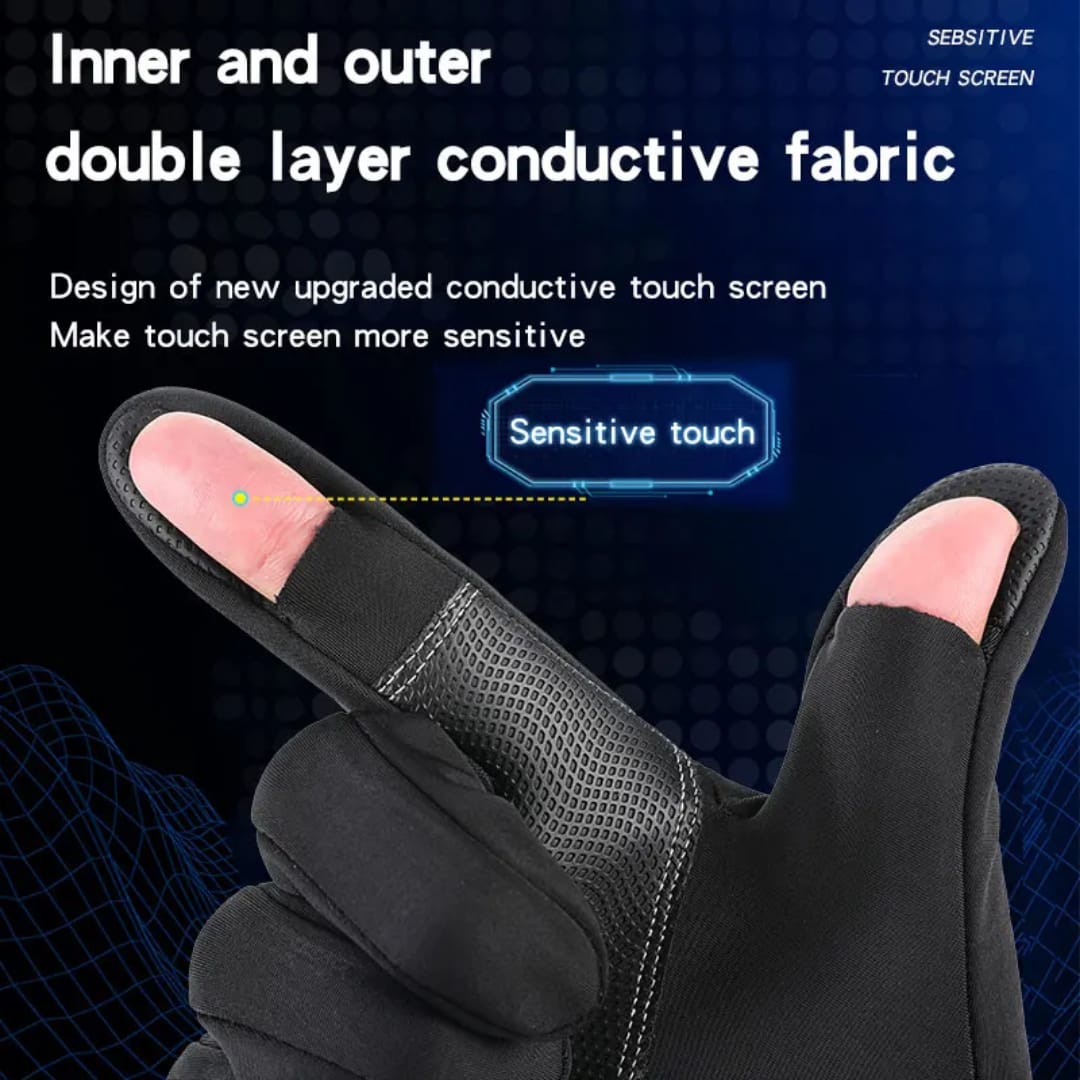 311025 Waterproof Unisex Windproof Tight Winter Gloves Workout Gloves with Zipper for Adults