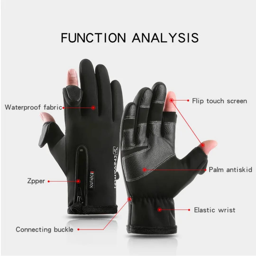 311025 Waterproof Unisex Windproof Tight Winter Gloves Workout Gloves with Zipper for Adults
