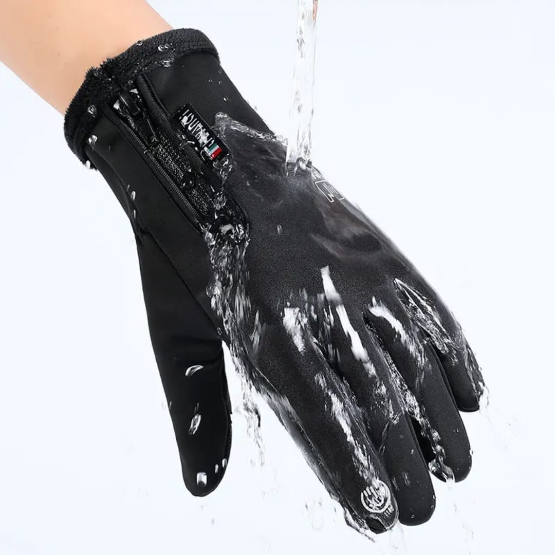 311025 Waterproof Unisex Windproof Tight Winter Gloves Workout Gloves with Zipper for Adults