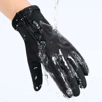 311025 Waterproof Unisex Windproof Tight Winter Gloves Workout Gloves with Zipper for Adults